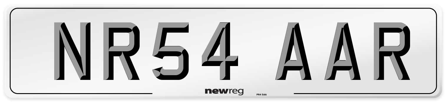 NR54 AAR Number Plate from New Reg